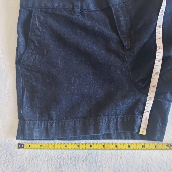 LOFT Chino Mid Rise Dark Wash Denim Shorts Blue SZ 27/4 - Picture 13 of 15